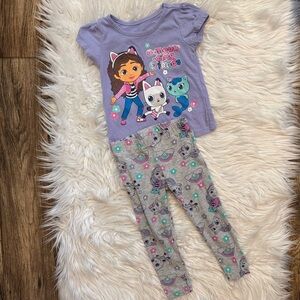 Gabby’s Dollhouse Toddler Girls 2T Shirt & Leggings Outfit Set Meow Friends